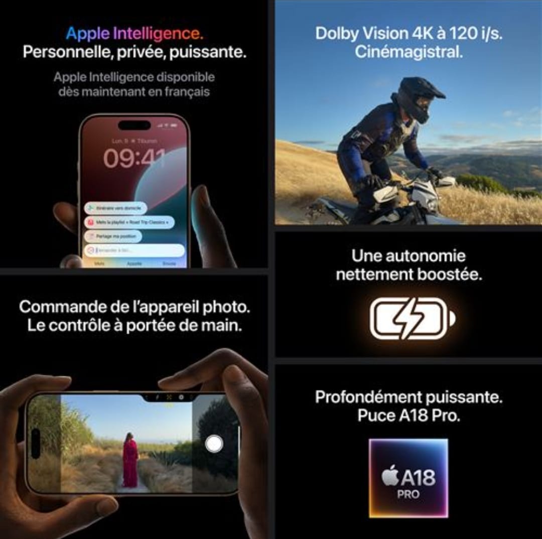 iPhone 16 Pro Max – 256 Go – Titane Blanc Noir