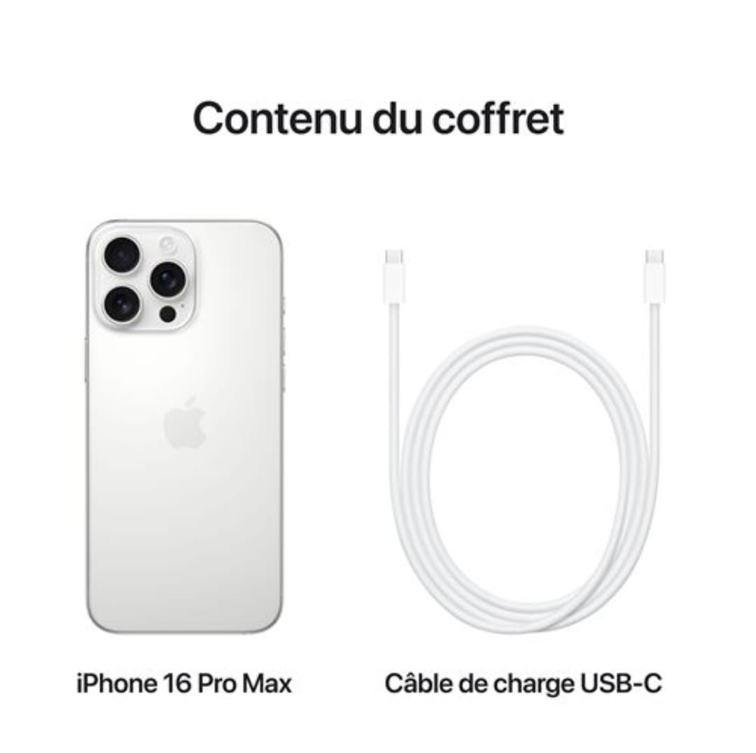 iPhone 16 Pro Max – 256 Go – Titane Blanc Noir