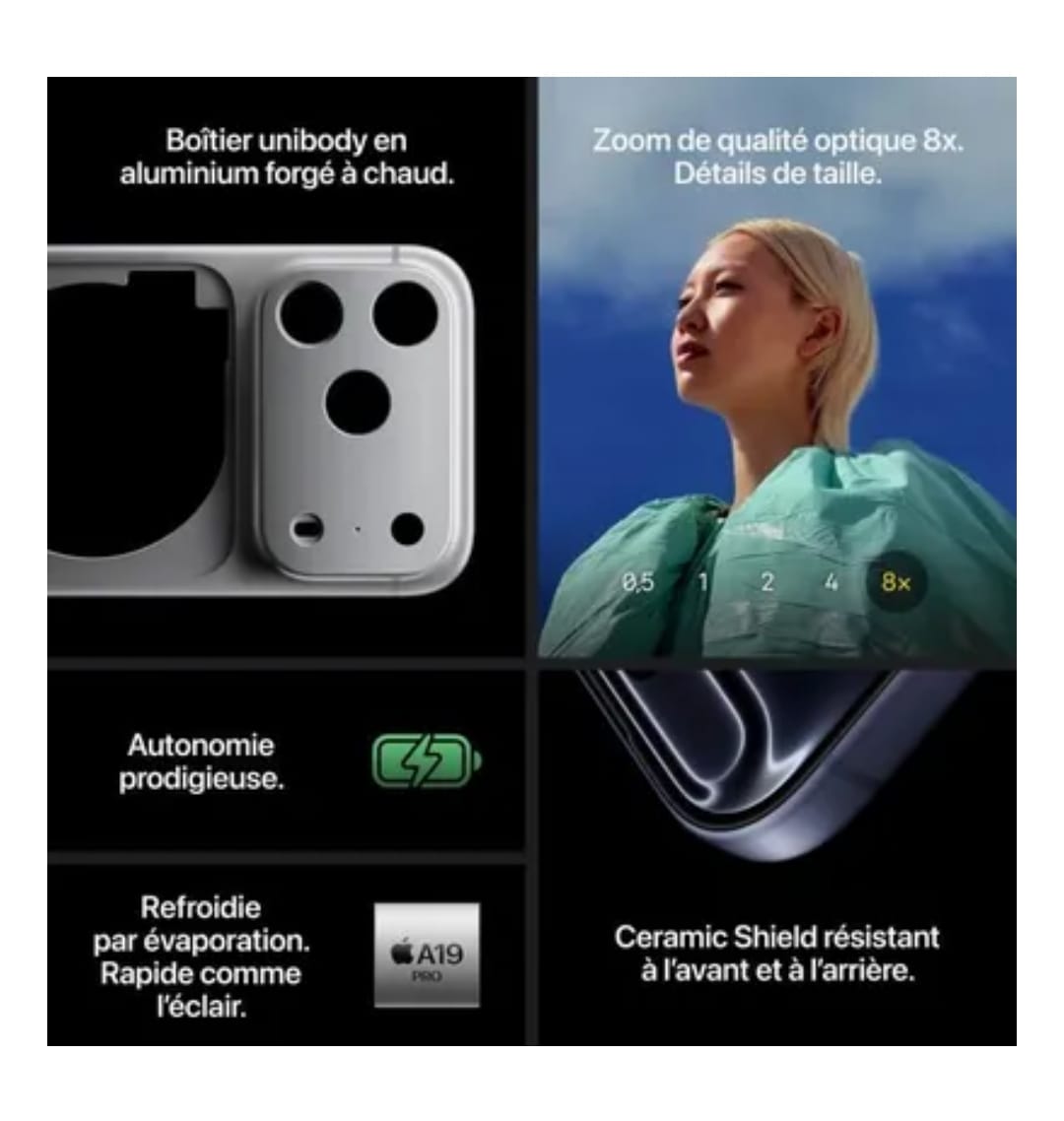 iPhone 17 Pro Max – 256GB – Neuf | Noir & Blanc